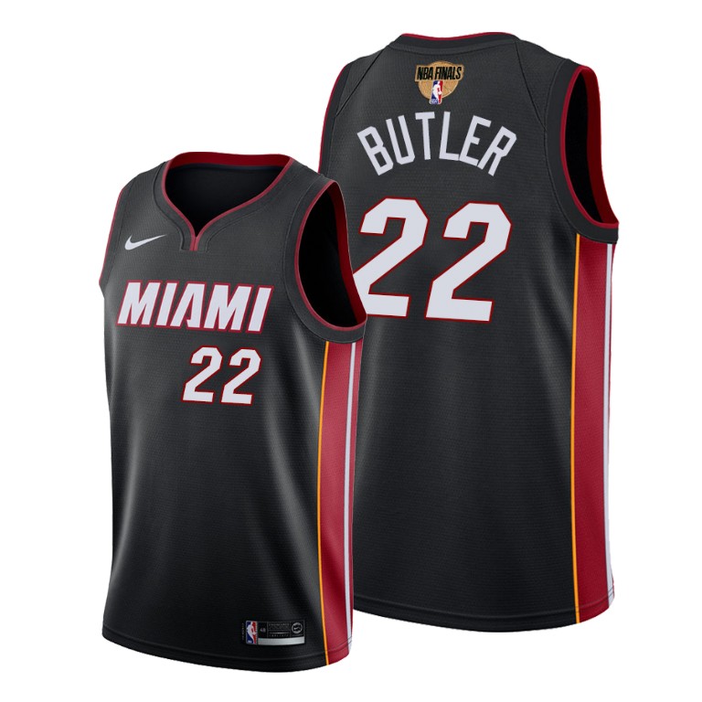 Men's Miami Heat #22 Jimmy Butler 2020 Black Finals Bound Icon Edition Swingman Stitched Jersey